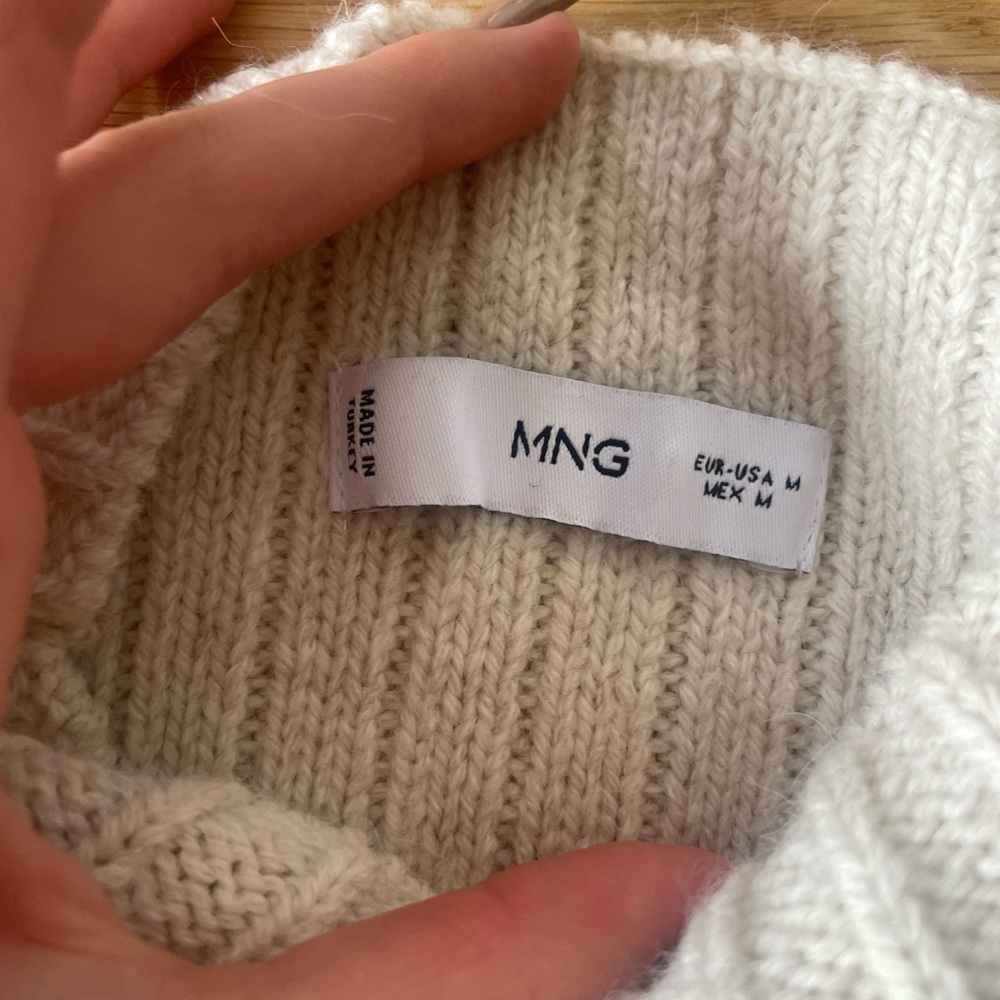 Mango Cream Ribbed Knit Sweater - Picture 2 of 2